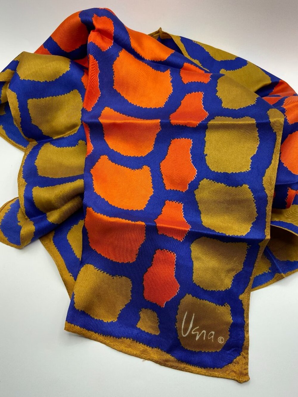 Vintage 70's Vera Scarf 100% Acetate Made In Japan Giraffe Print